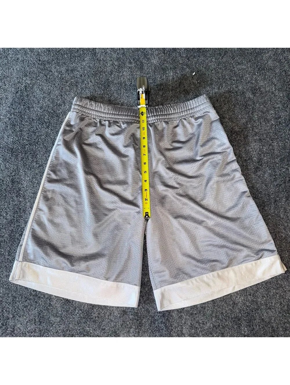 Tek Gear Grail Silver Baggy Dazzle Hoop Shorts Mens MD Vtg y2k 90s Rare